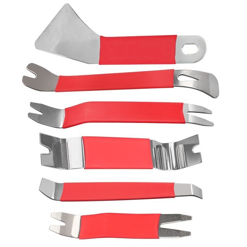 6PCS Car Trim Removal Tool Stainless Steel Two-end Trim Removal Level Pry Tools