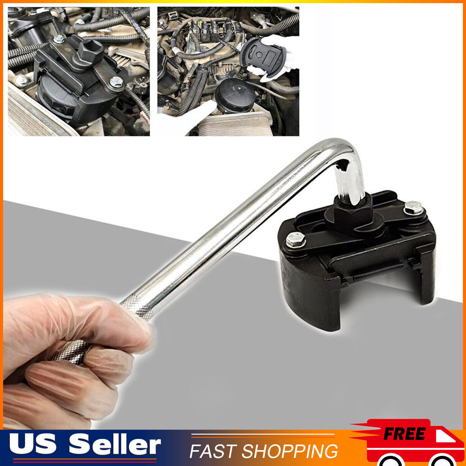 Oil Filter Wrench 2-3/8 to 3-1/8 inch 60mm-80mm Universal Removal Tool 1/2»
