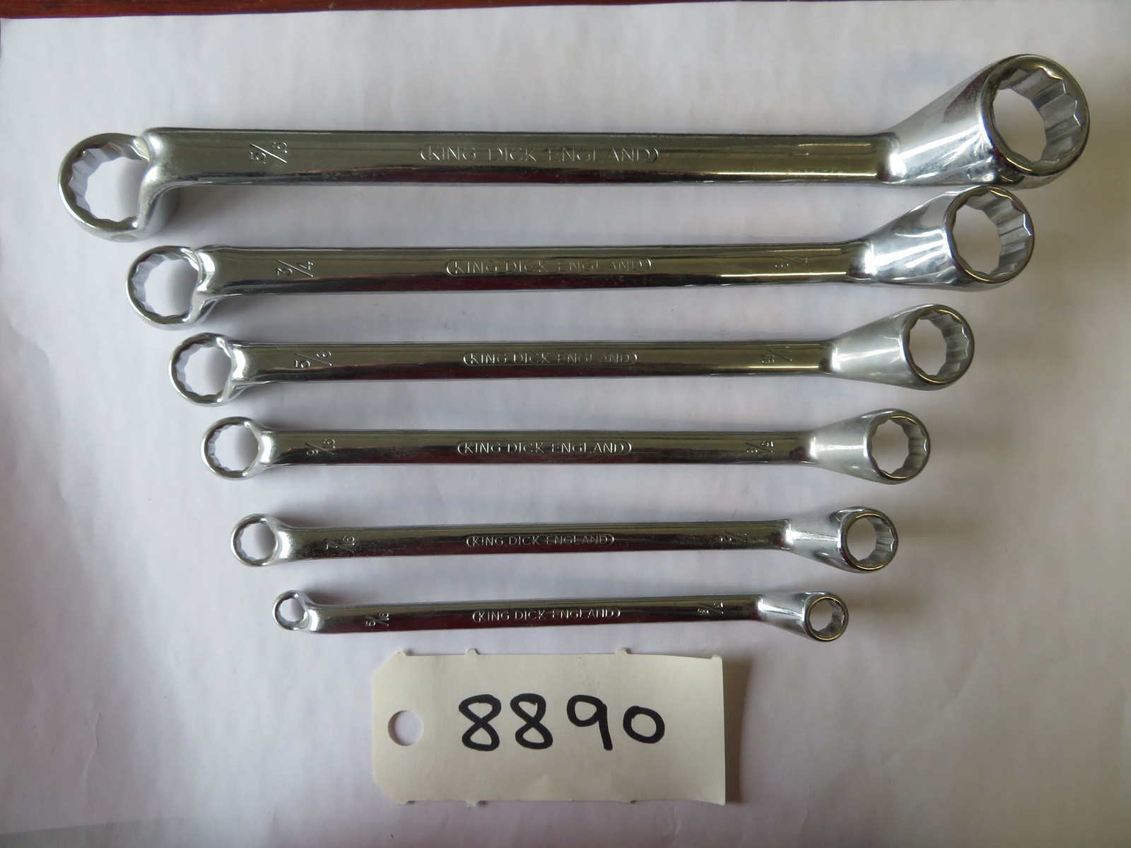 8890 – SPANNERS – RING – SET OF 6 – KING DICK – FROM 5/16″ TO 1″ – UK MADE
