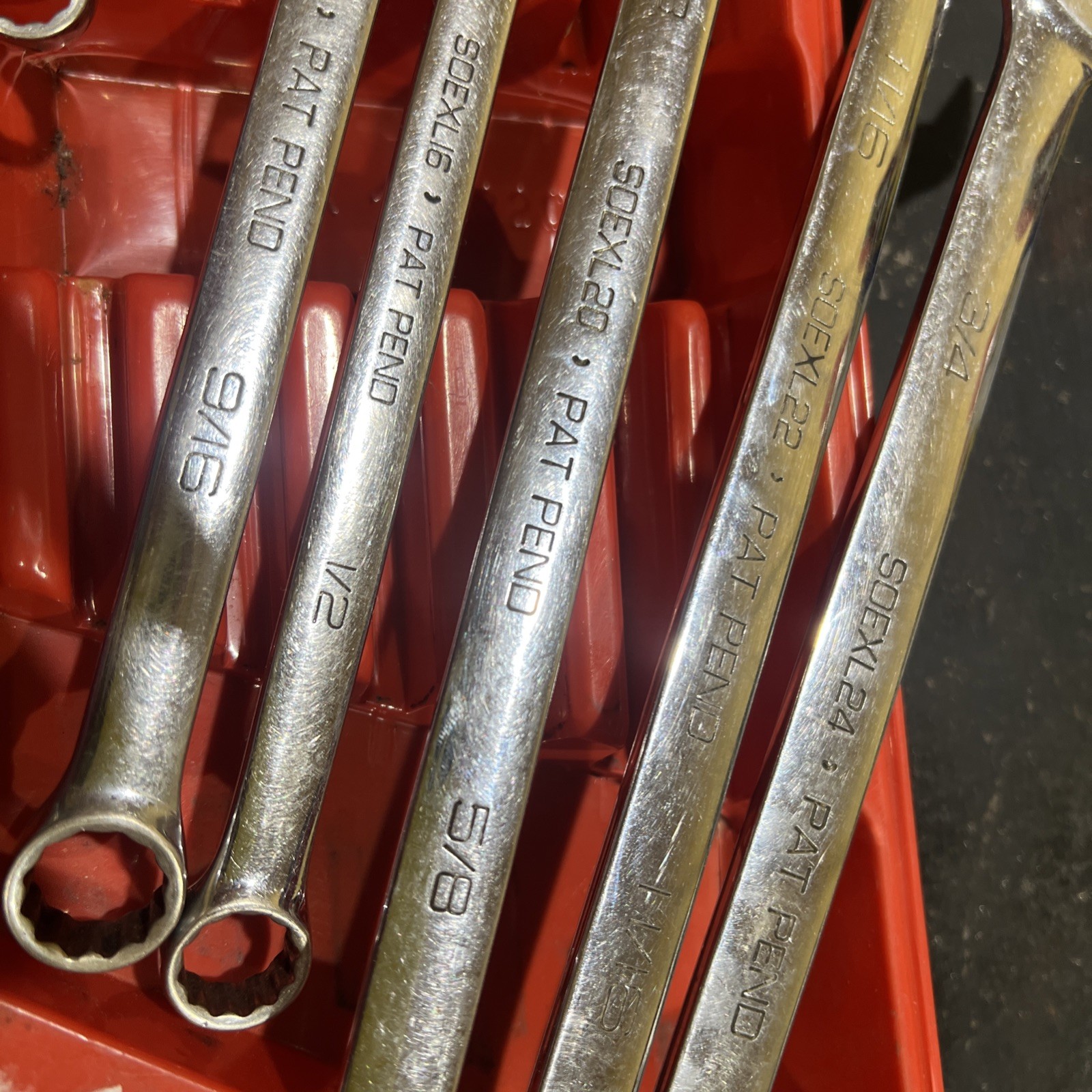 Snap-on SOEXL707 12-Point SAE Flank Drive® Plus Long Combination Wrench Set