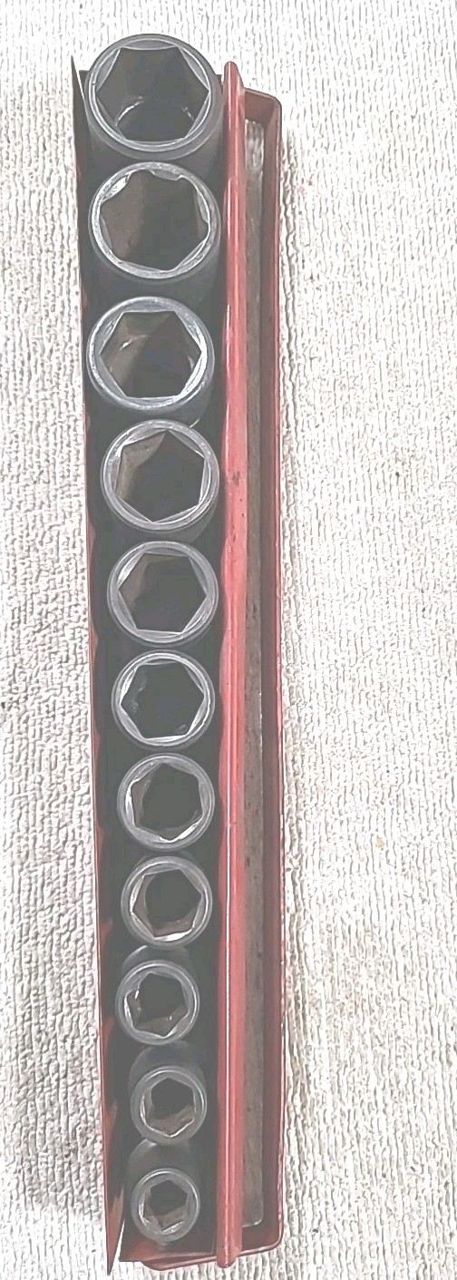 Mac Tools 1/2” Drive 6 point 11 Piece Shallow Impact Socket Set 3/8” – 1″ & Tray