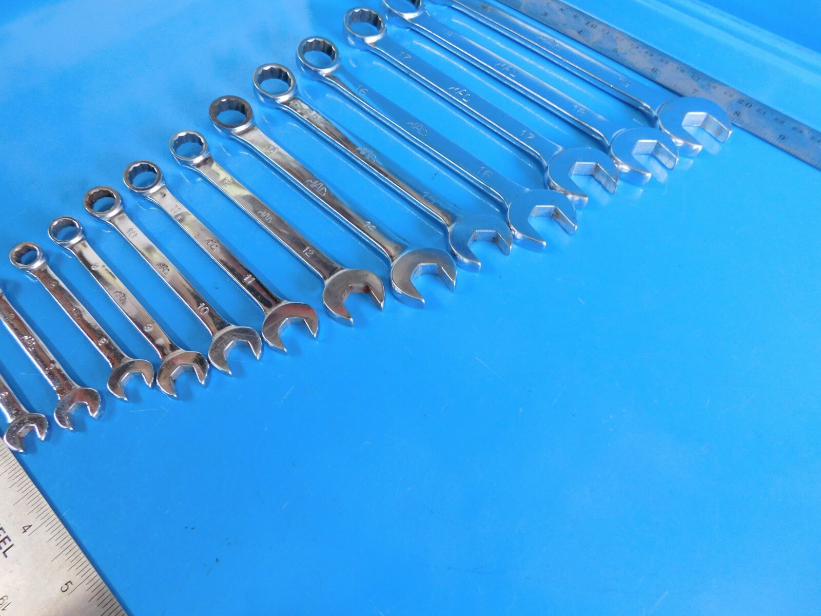 USED, MAC SHORT COMBO WRENCHS «6,7,8,9,10,11,12,14,15,16,17,18,19MM» LOT OF 13