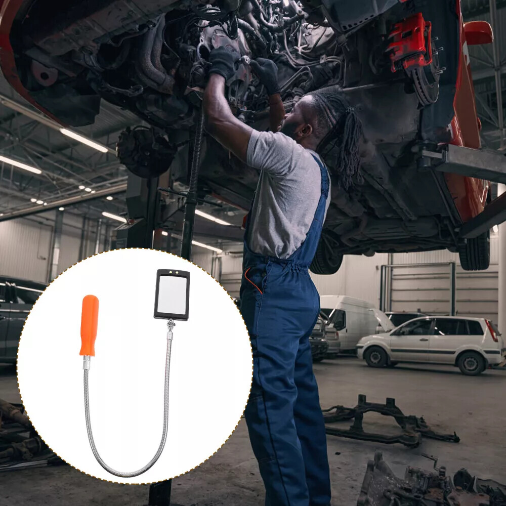 Flexible LED Inspection Mirror for Under Vehicle Repair, Telescopic & Rotating