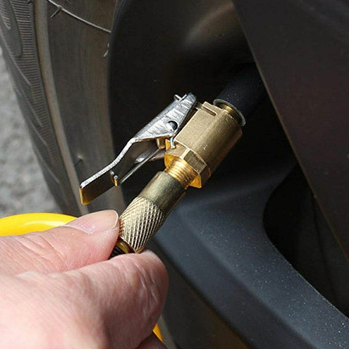 6 Pcs 8mm Car Tyre Wheel Tire Air Chuck Inflator Pump Valve Clip Connector Brass