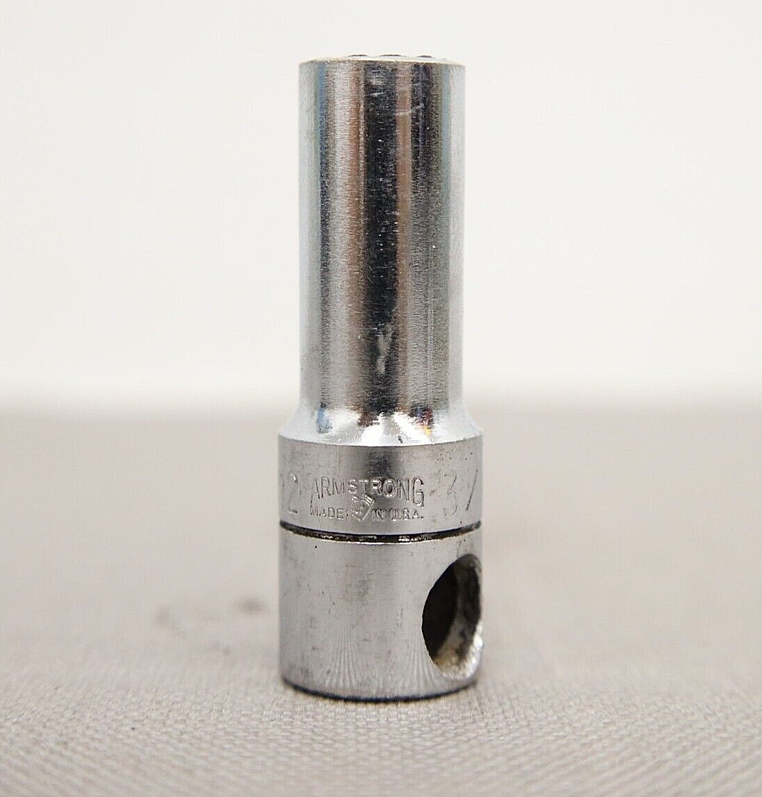 Vtg Armstrong 3/8in Deep Socket 12 Point 3/8in Square Drive Armaloy FD-1212