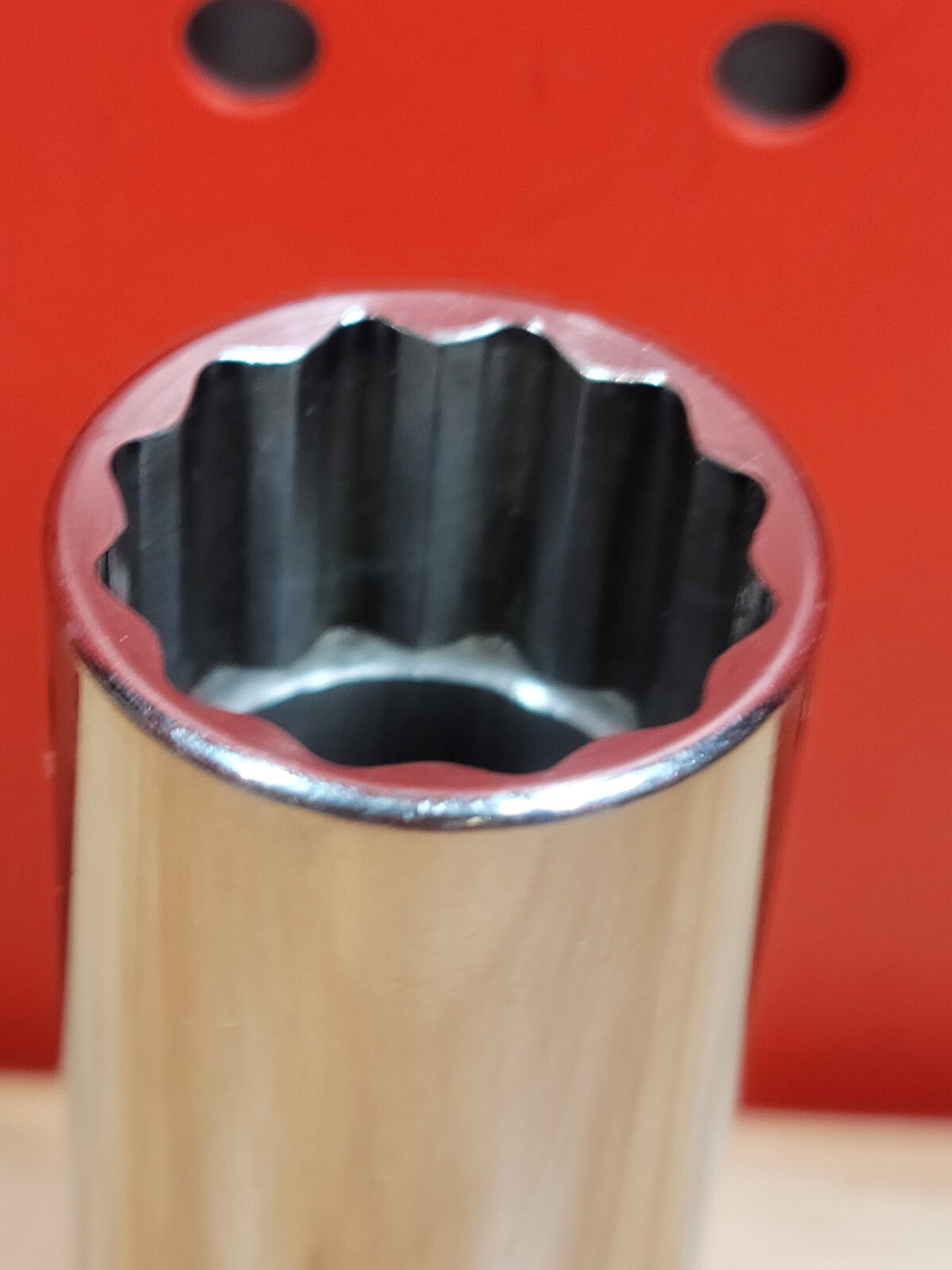 Snap-on Tools S281 7/8″ 1/2″ Drive 12-Point SAE Deep Chrome Socket USA