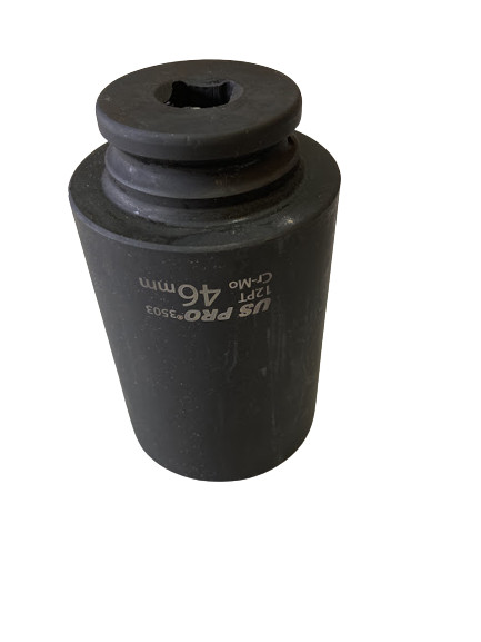 46MM HUB SOCKET DEEP IMPACT SOCKET 1/2 dr 12pt CR-MO 12 POINT AXLE NUT US PRO