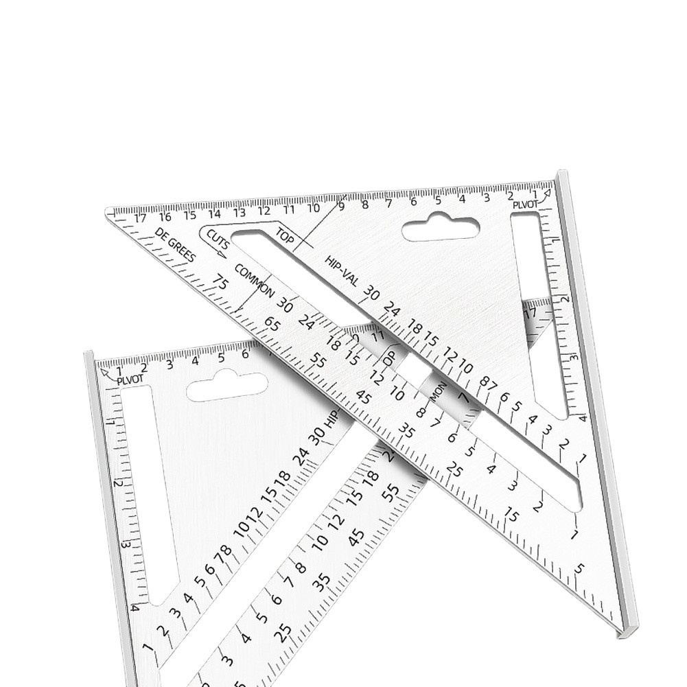 Woodworking Triangle Ruler 7 Inch Aluminum Alloy 45 90 Degree Angle Tool