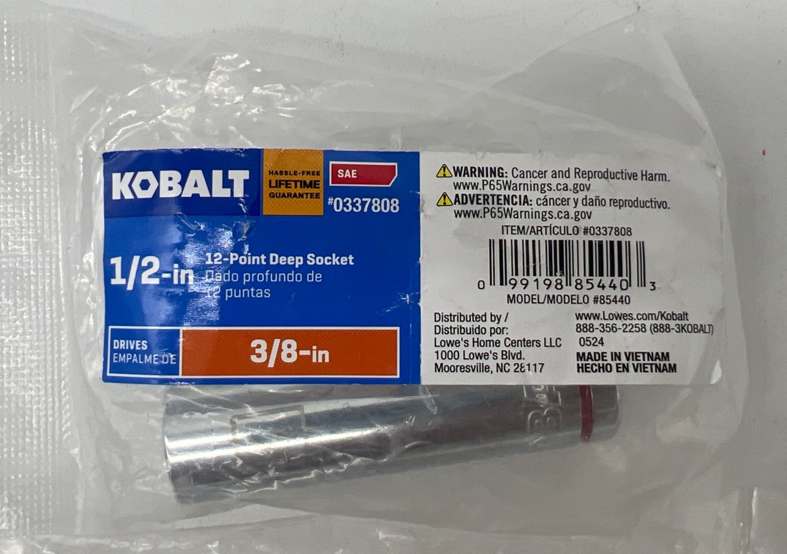 New Kobalt 3/8in Driver 6/12 Point Reg Deep Sockets Various Sizes Select FreeS&H