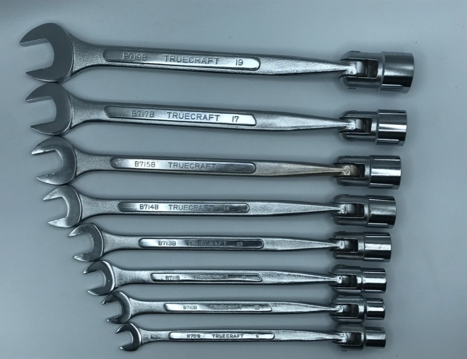 Vintage Truecraft Metric, Saltus, Flex Head, 12 Point, Wrench 8-Piece Lot