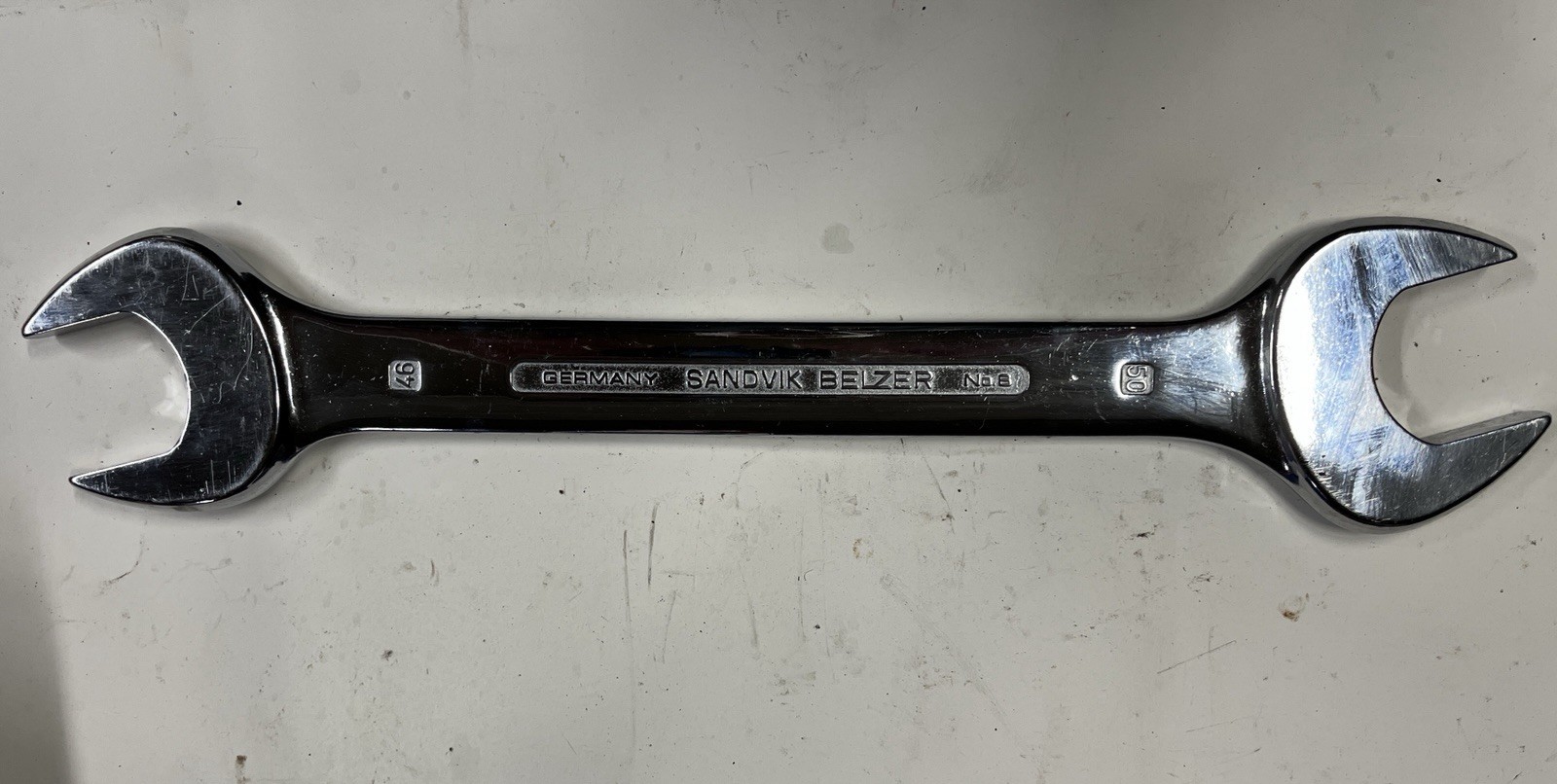 Sandvik Belzer No. 6 Metric Double Open Chrome Open End Wrench 46mm x 50mm