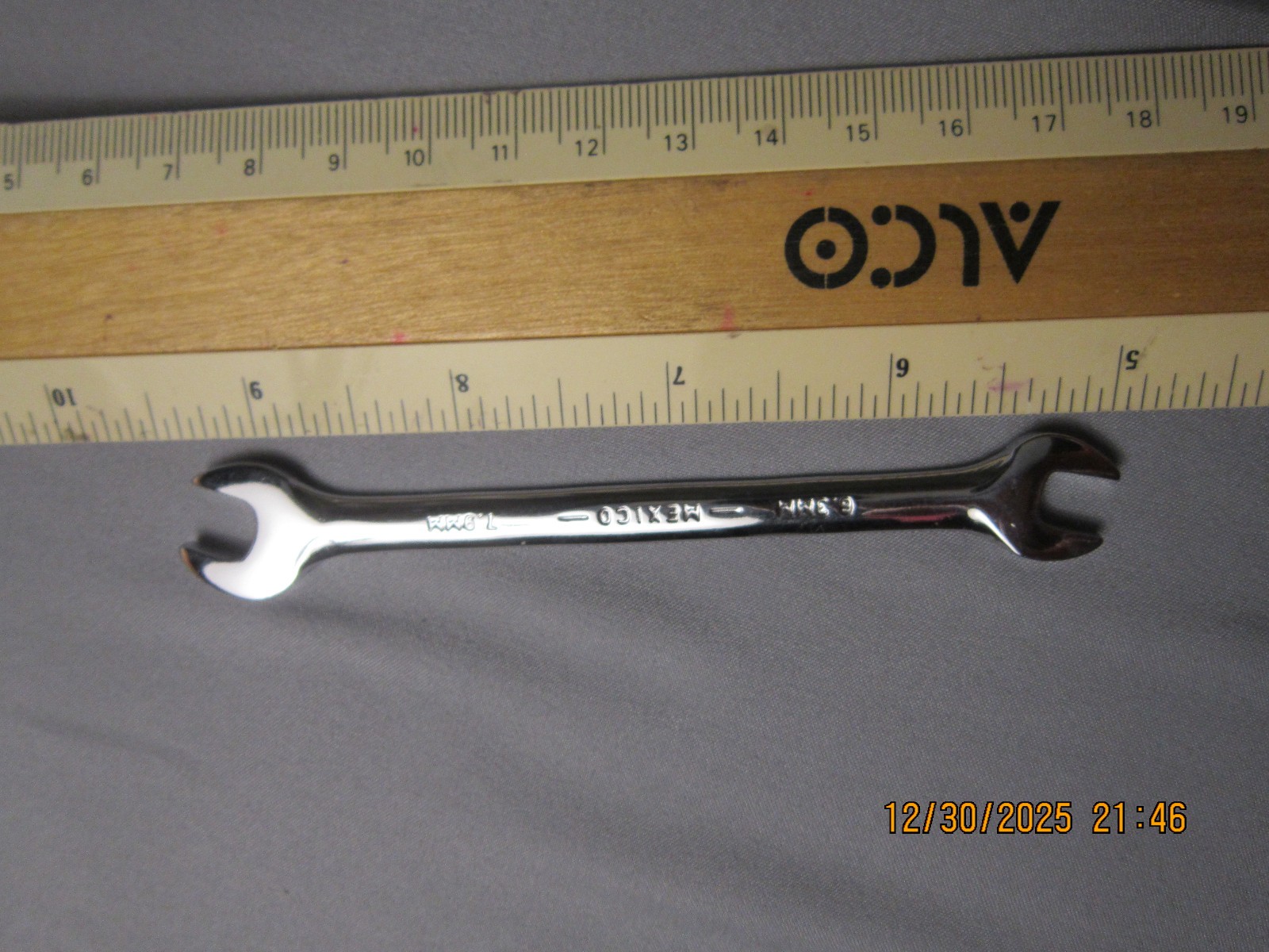1/4″ x 5/16″ Double Open End Wrench, Groupo Urrea polished chrome NEW