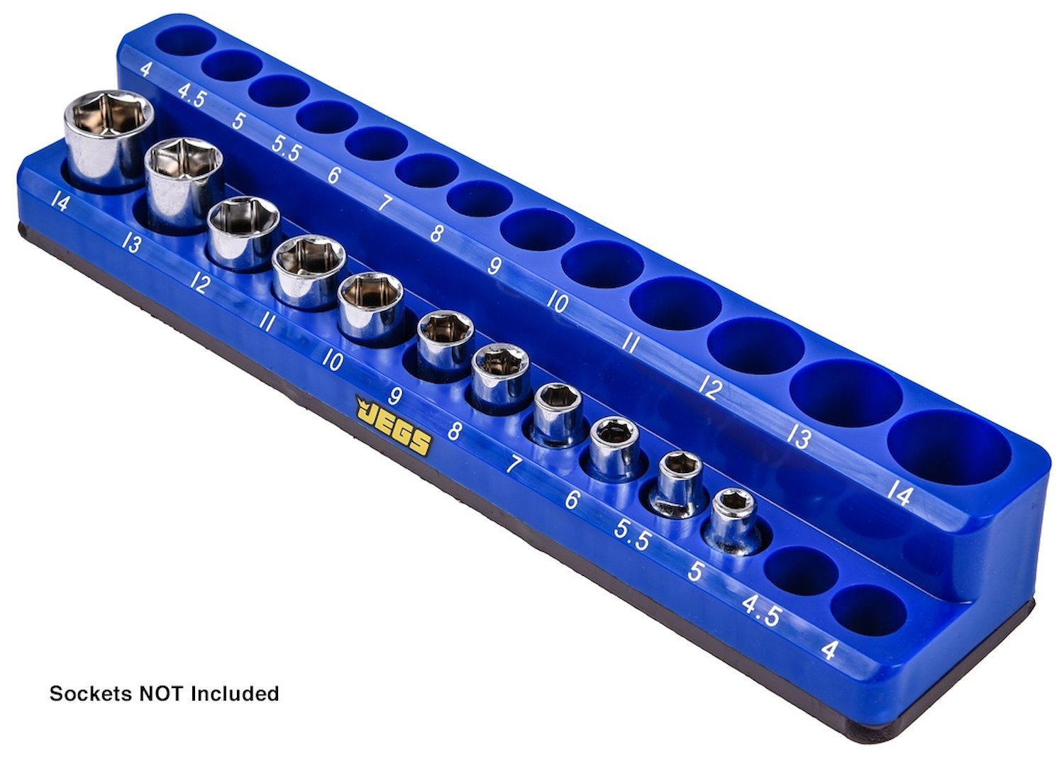JEGS 85036 Magnetic Socket Tray 1/4 in. Metric Drive Blue