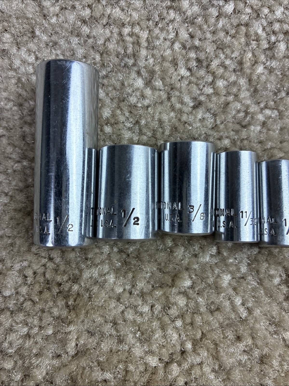 International Harvester 1/4 Drive 5pc.Socket Set SAE Good Condition