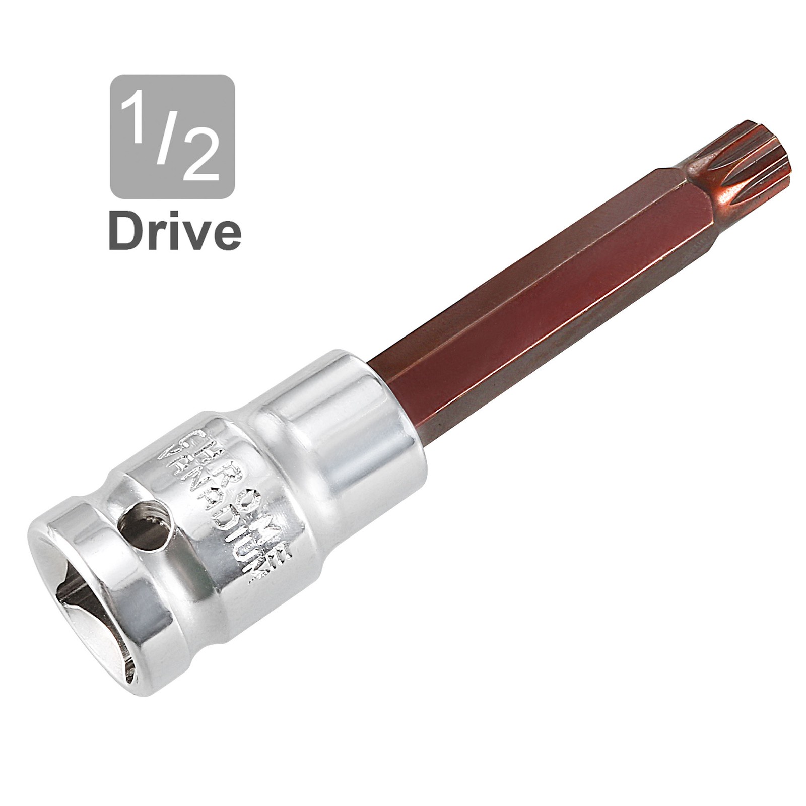1/2-Inch Drive 10mm Triple Square Spline Bit Extra Long Socket S2 Steel