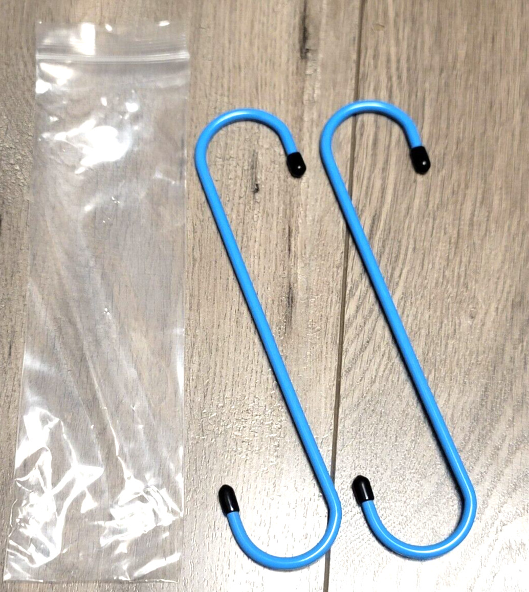2pc Blue 8″ Hook Set w/Rubber Caps, For Hanging Brake Calipers or Parts