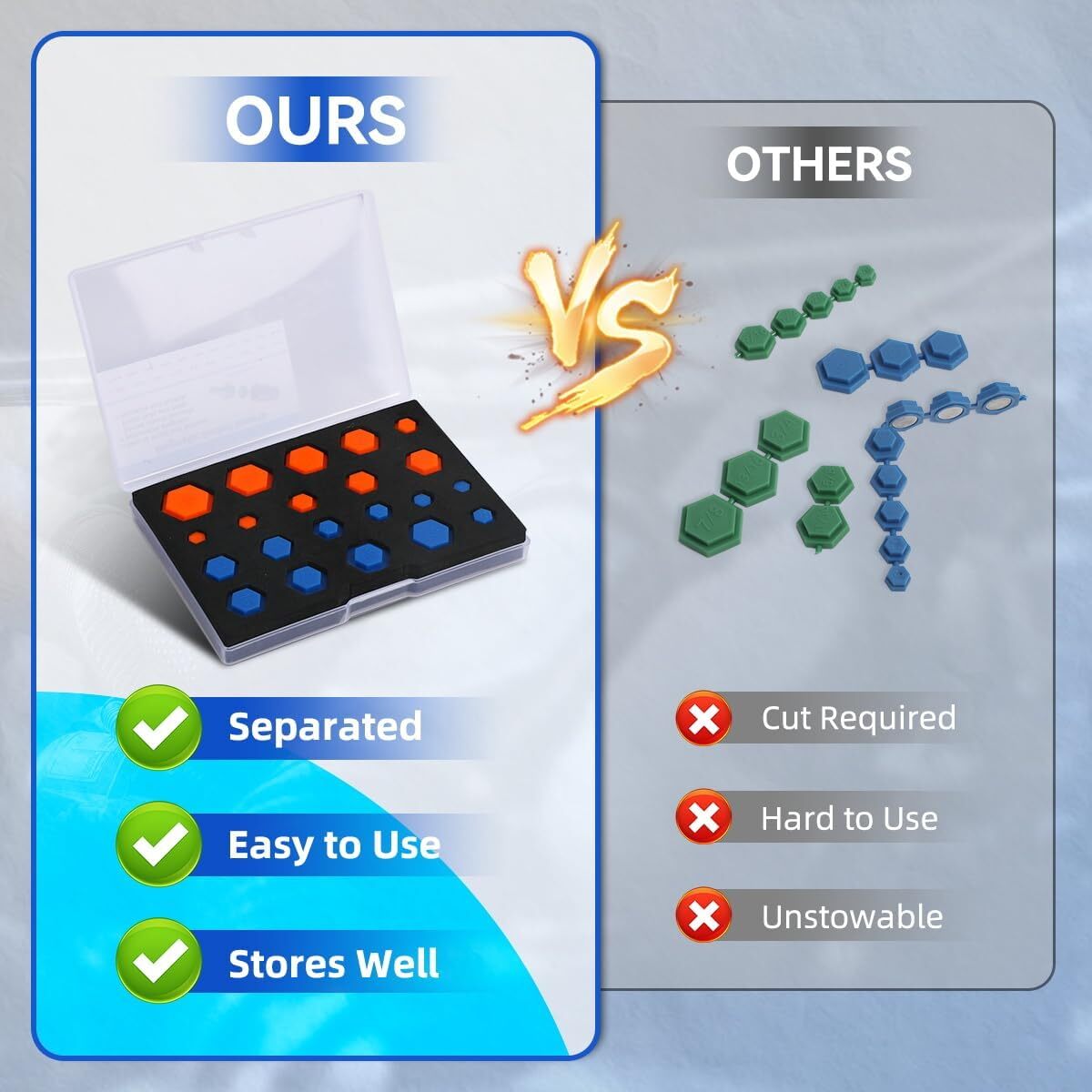 21PCS Magnetic Socket Inserts SAE and Metric 5/16″-7/8″ 8-19mm Universal Socket