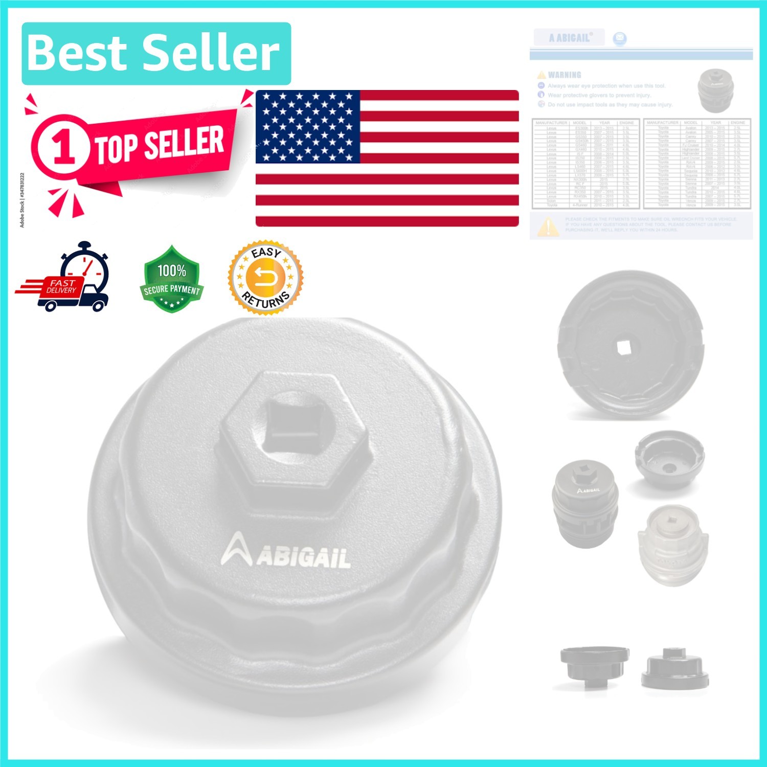 Universal 64mm Oil Filter Wrench for Toyota & Lexus with Resistance to Corrosion