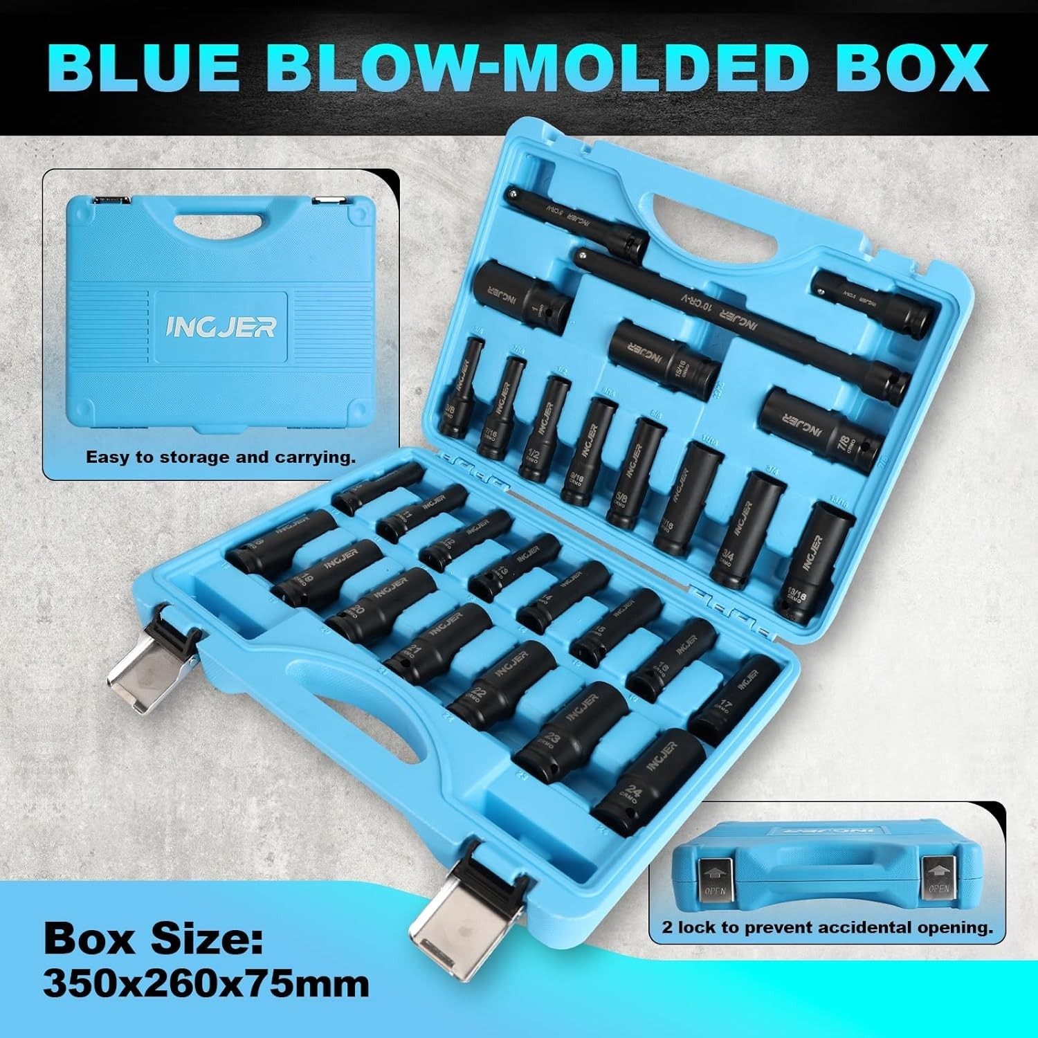 Complete 1/2″ 29PCS Impact Socket Set – Chrome Molybdenum, Corrosion Resistant