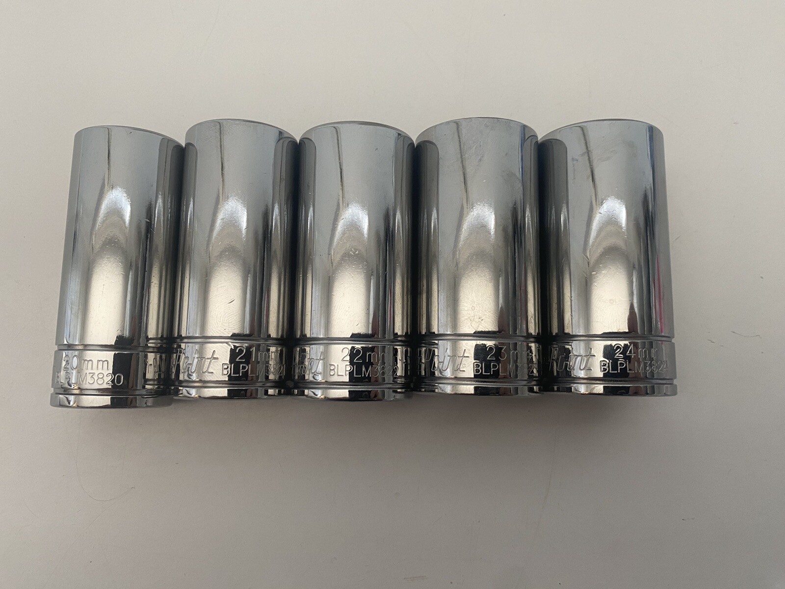 Blue Point 3/8” Deep 20-24mm 12 Point 5pc Set As Sold By Snap On New