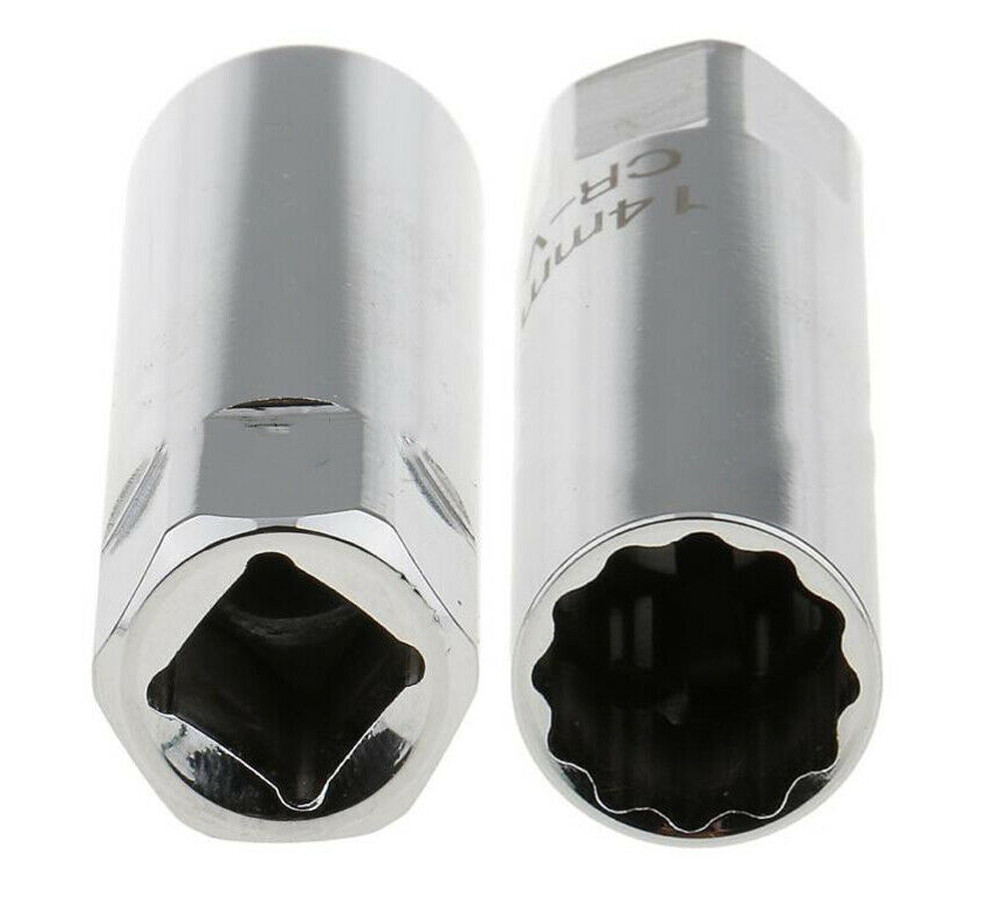 1X 14mm 3/8″ Drive 12 Point Spark Plug Socket Magnetic Retainer Thin Wall Sleeve