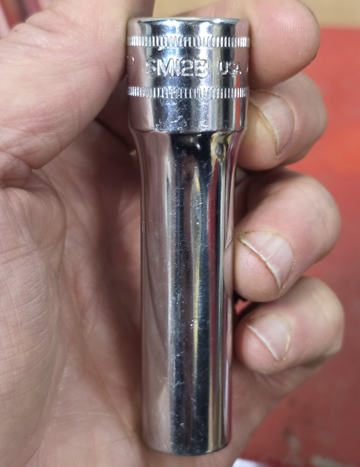 Snap-on 1/2″ Drive 12mm Deep Chrome Socket 12pt SM12B