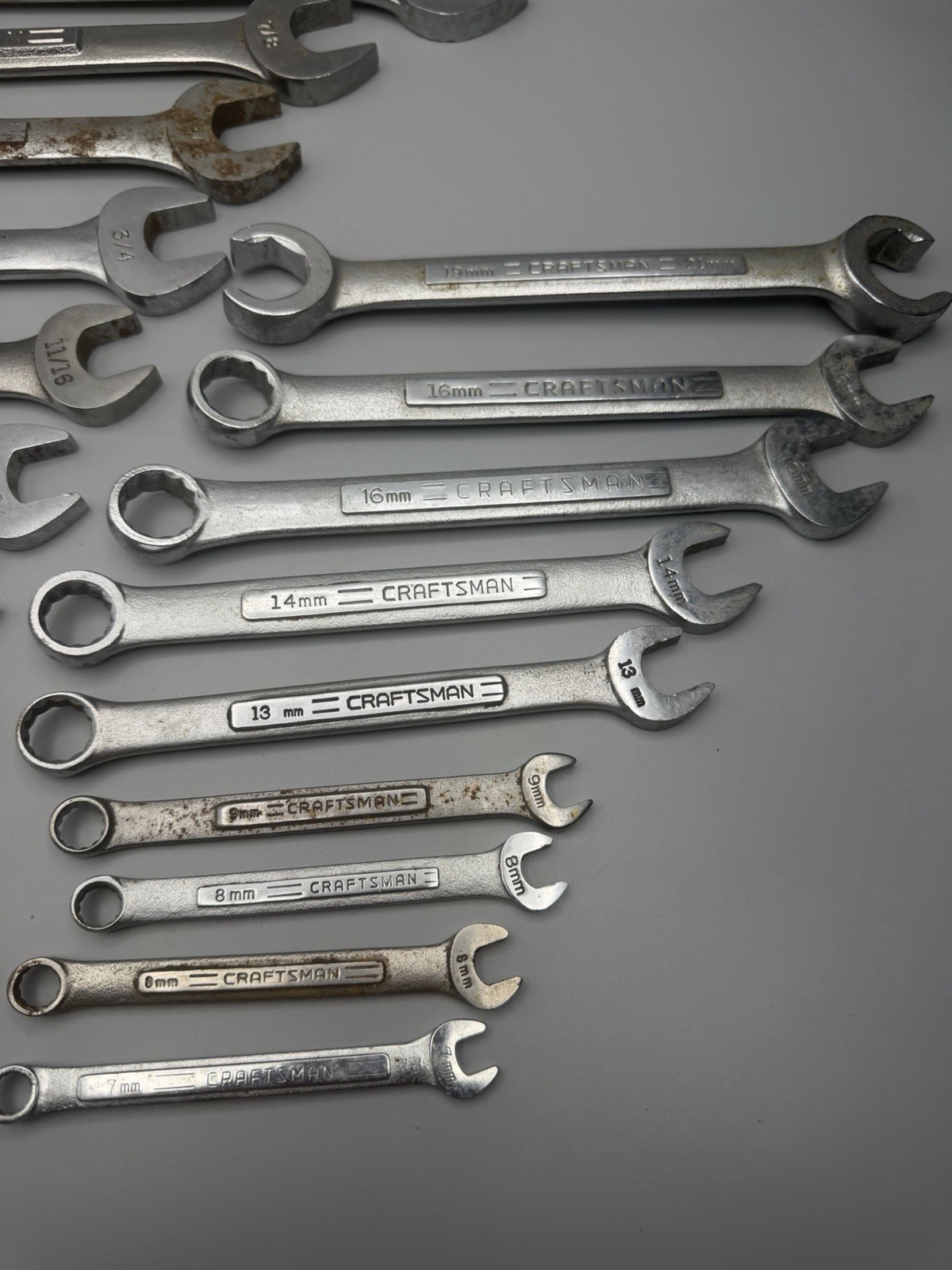 Lot of 23 ~ VTG Craftsman Combination Wrenches SAE & Metric Double Open, Midget
