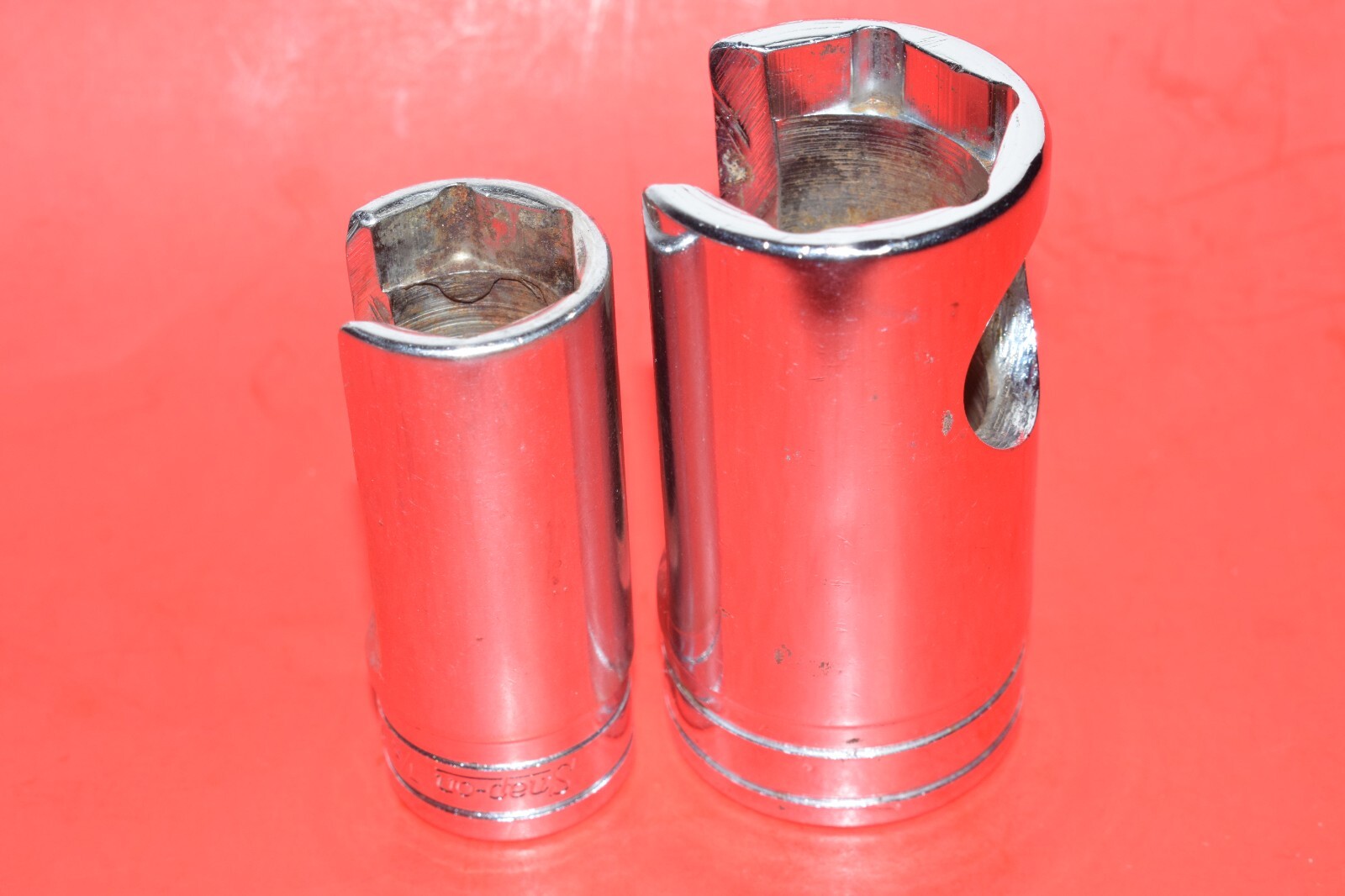 Snap-On 1/2″ Drive 2pc 7/8″ & 1-1/4″ Deep Thermal Vacuum Switch Socket Set S984