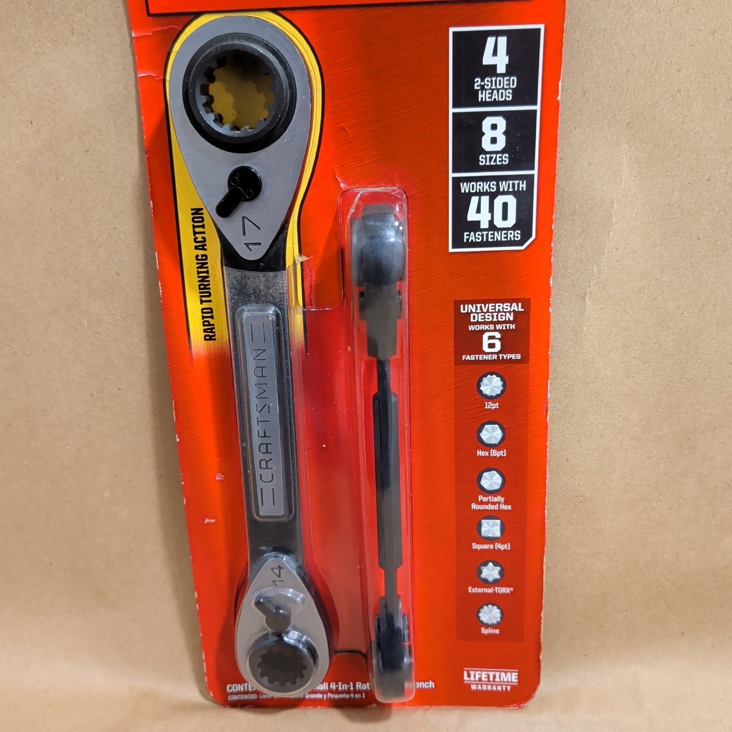 Craftsman 2pc 4-IN-1 Metric Universal Reversible Ratcheting Box End Wrench 35307