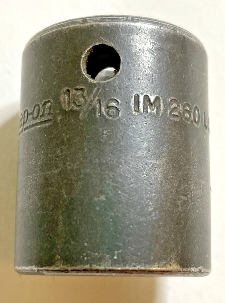 Snap-On IM260 1/2″ Drive 13/16″ Shallow 6 Point Impact Socket Made in USA