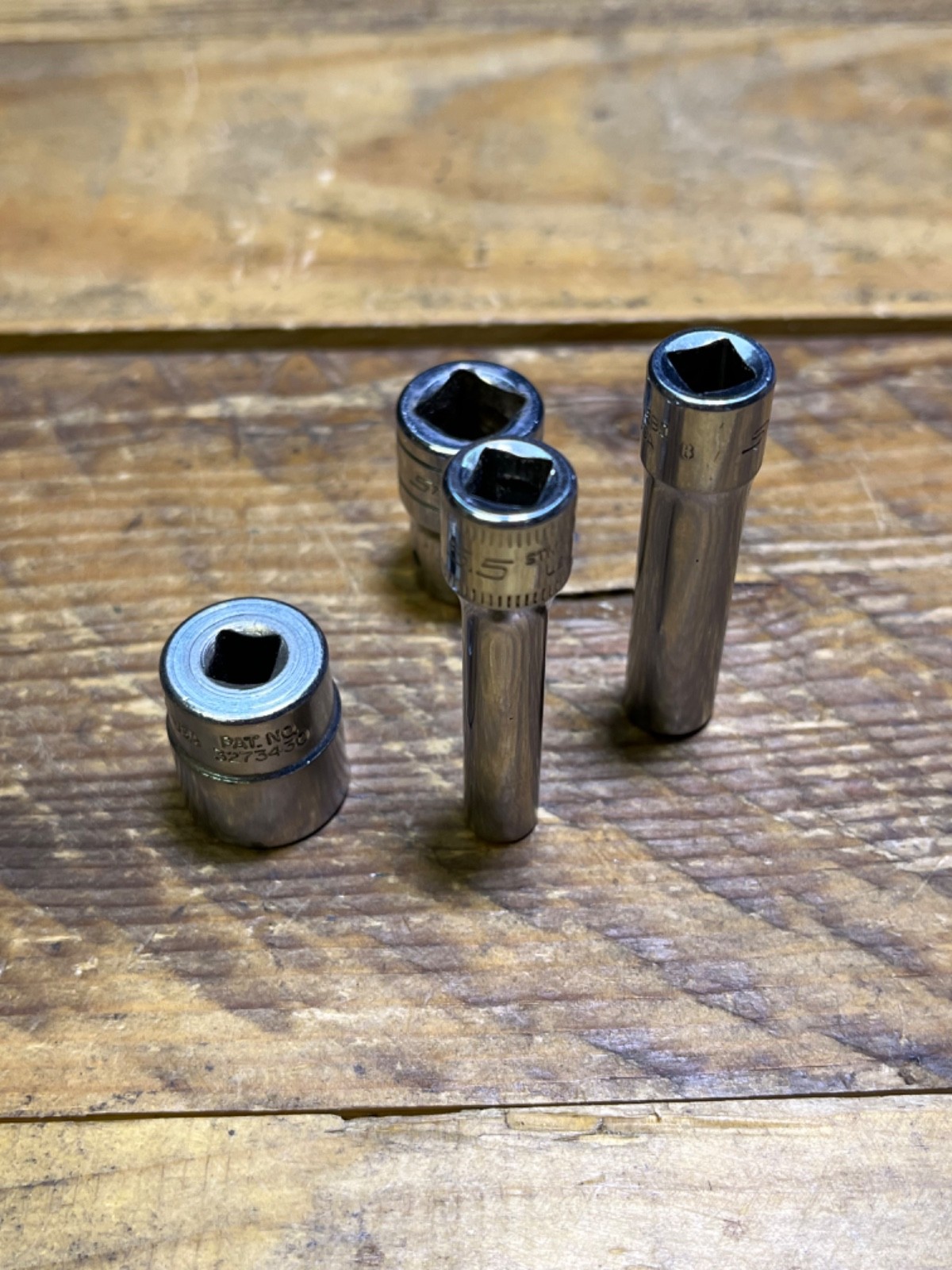 SNAP ON TOOLS – Lot Of 4 Sockets – TM18 – FP32A – STLE80 – STMM5.5