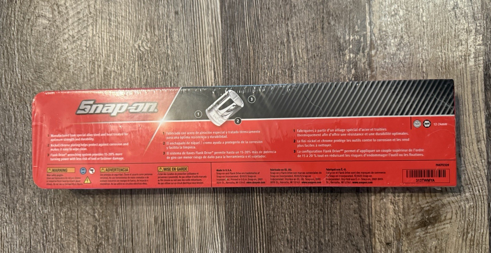 Snap-on Tools USA NEW 13pc 1/2″ Drive METRIC 6 Point Shallow Socket Set 313TWMYA