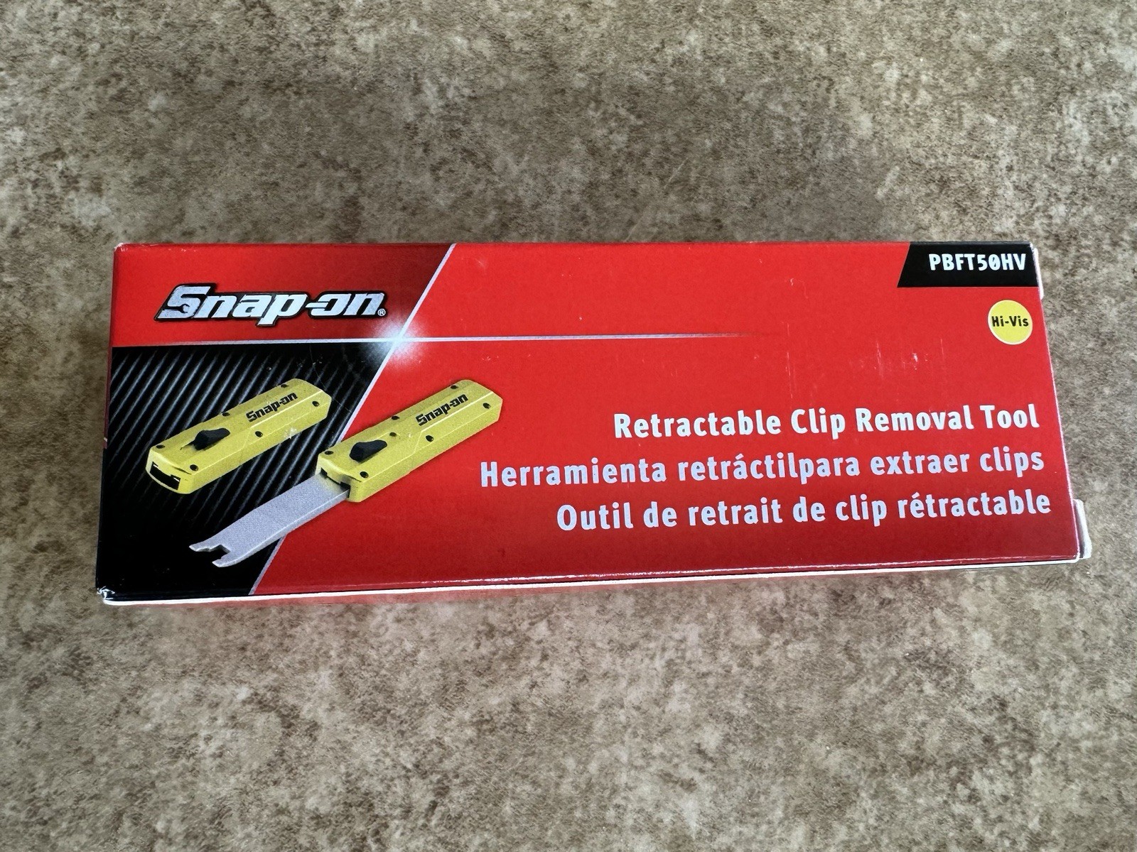 🟡 NEW Snap-On HI VIZ OTF Retractable Trim Clip Removal Tool PBFT50HV