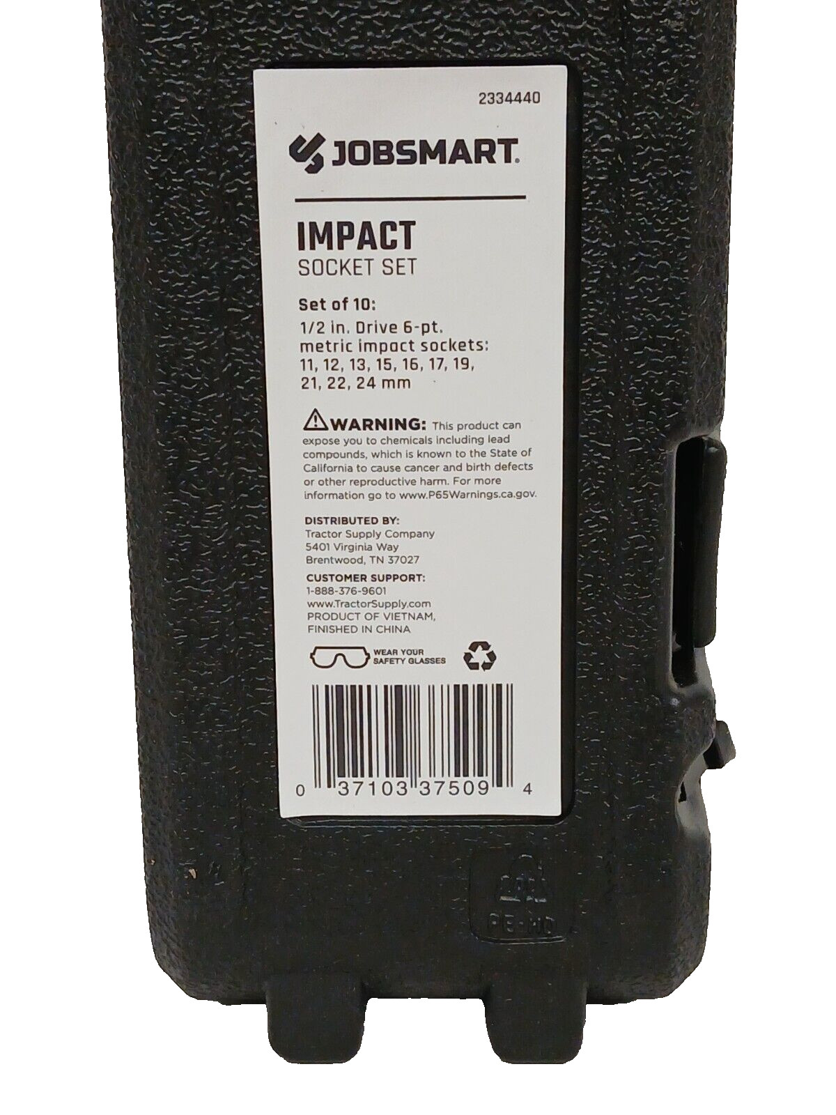 (10PC)JobSmart 6pt Shallow Metric 1/2″ Drive Impact Socket Set 11-17 19 21 22 24