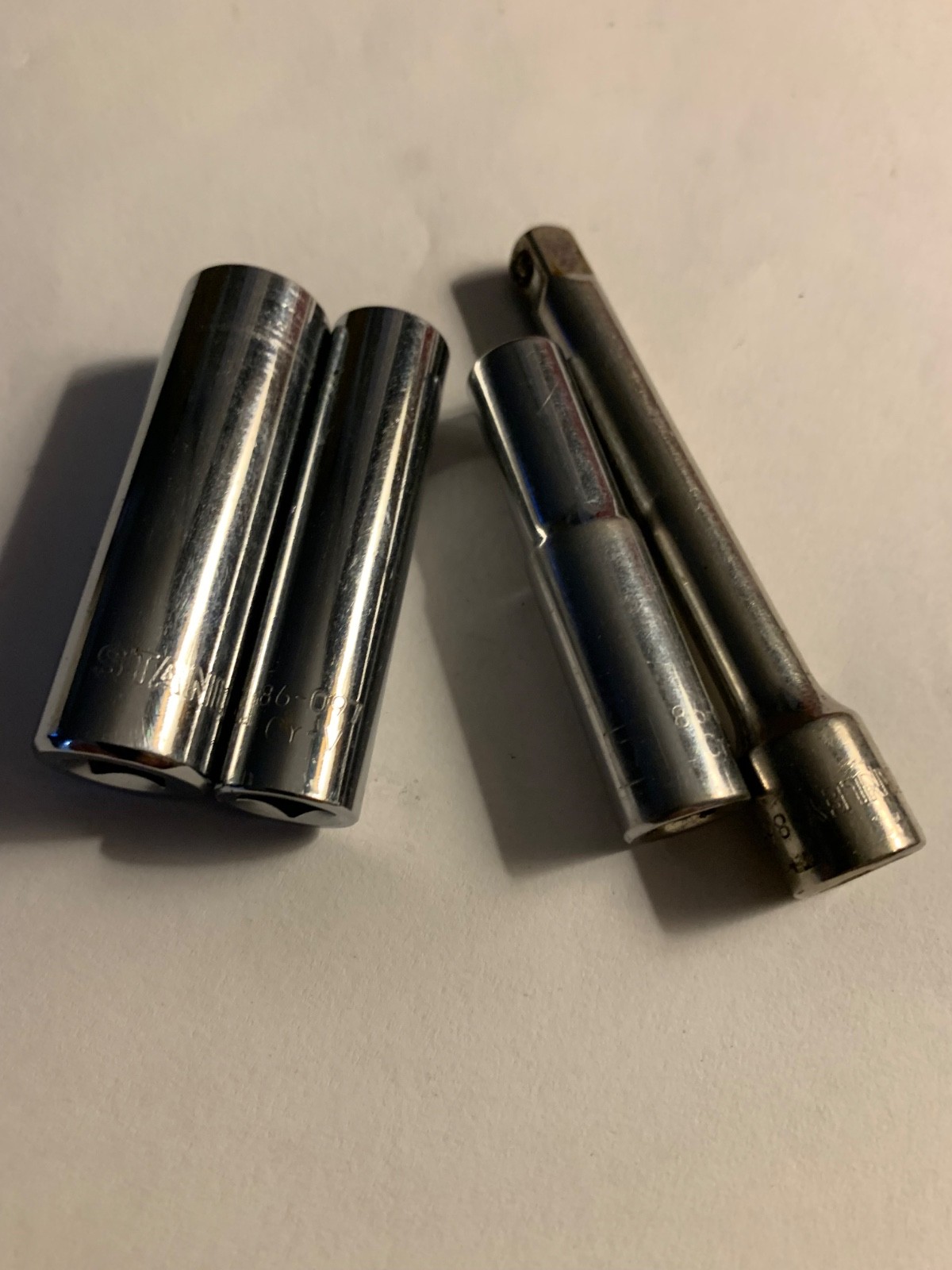 4 Pcs. Stanley 1/4″ Drive deep well Sockets, Metric 7, 9, 11mm and 3” Extension