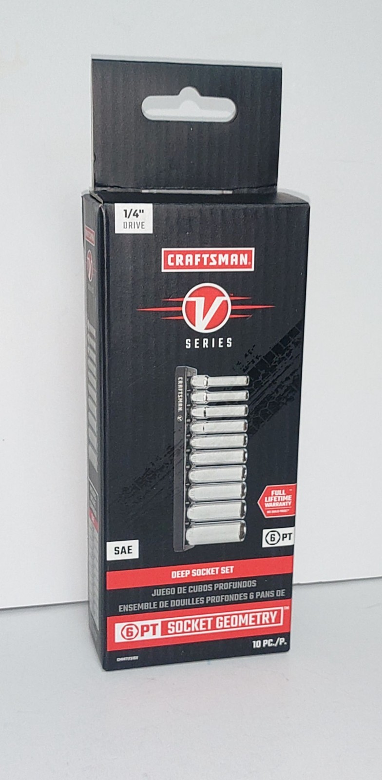 Craftsman V-Series 1/4″ Drive 10 Piece SAE Deep Socket Set CMMT17315V