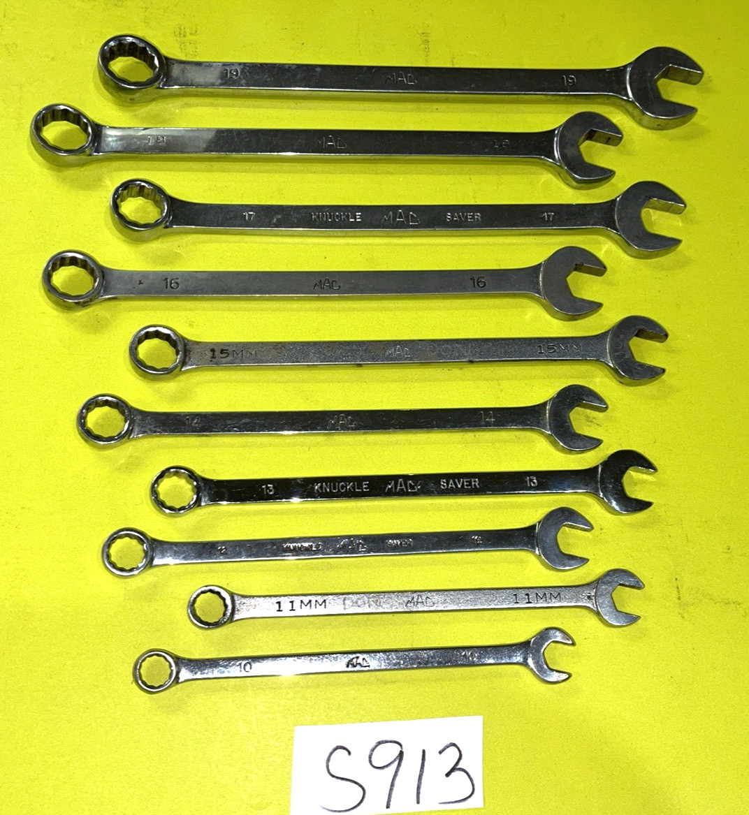 MAC TOOLS 10 PIECE METRIC COMBINATION WRENCH SET 12-POINT