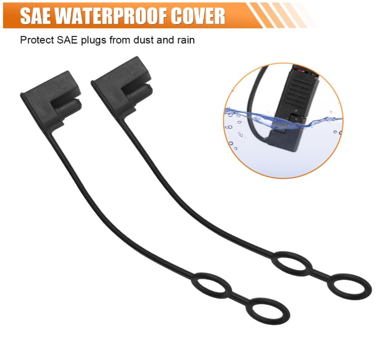 15PCS SAE Waterproof Dust Cap 2 Pin Plug Replacement Connector Protection Cover