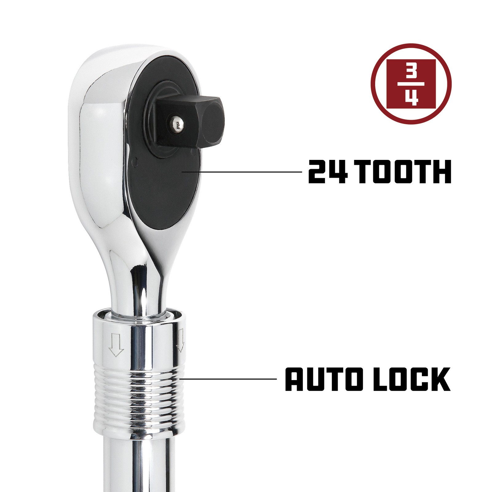 Powerbuilt 3/4 Inch Drive 24 Tooth Extendable Ratchet – 940745