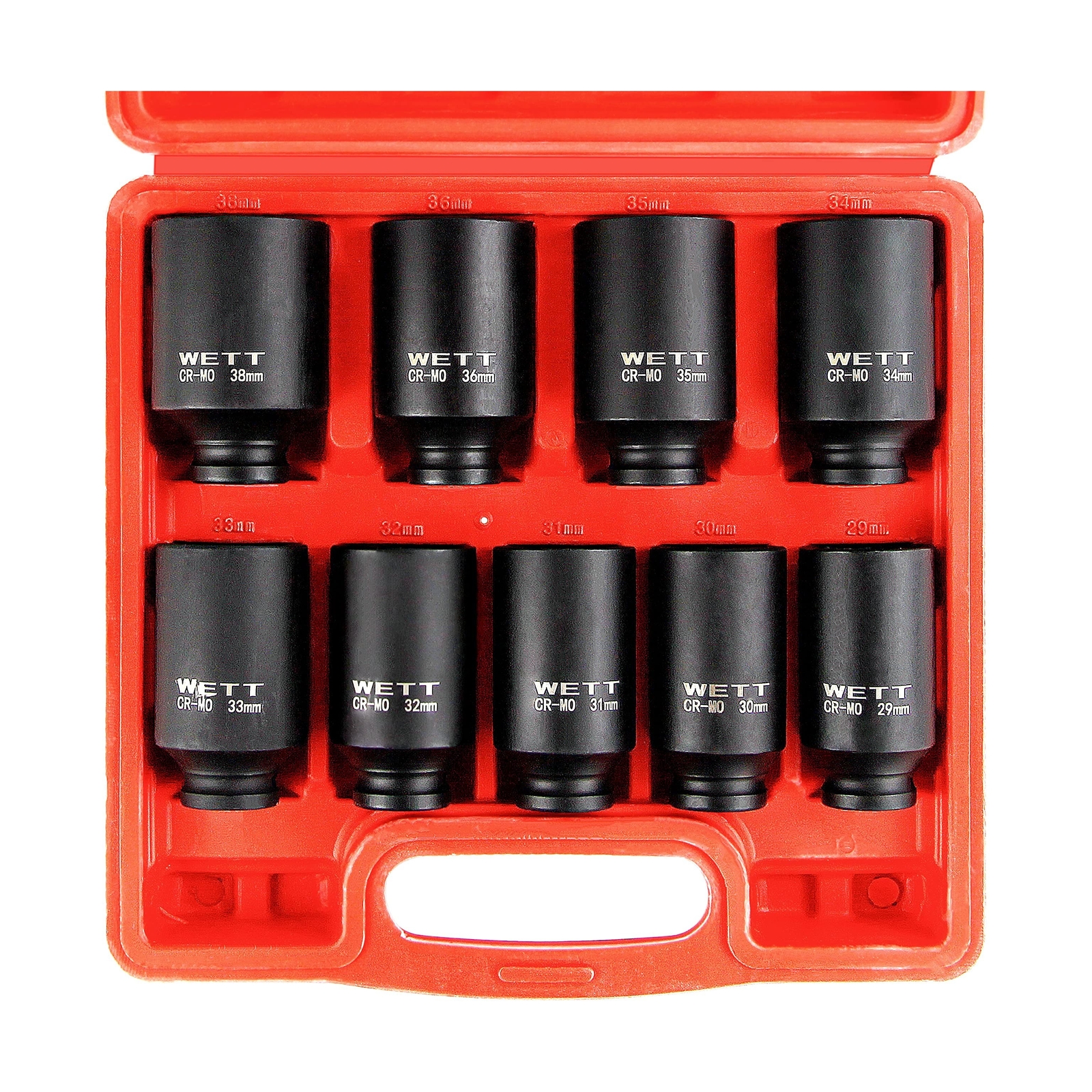 WETT 9Pcs 1/2″ Drive Deep 6-Point Impact Socket Set/Spindle Axle Nut Impact S…