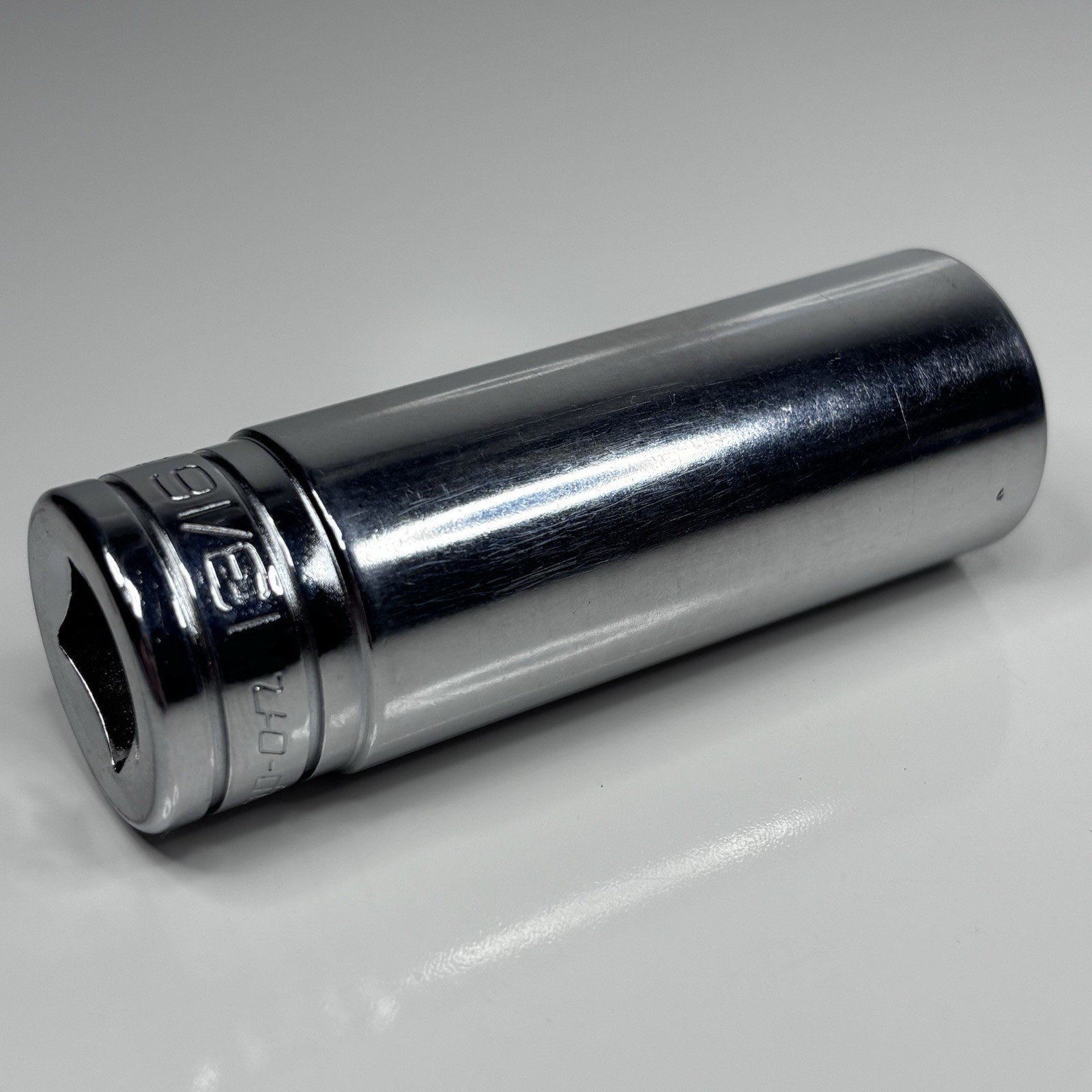 Snap On Tool S261 1/2 Dr 12Pt SAE 13/16 Flank Dr Deep Chrome Socket USA 1994 VGC