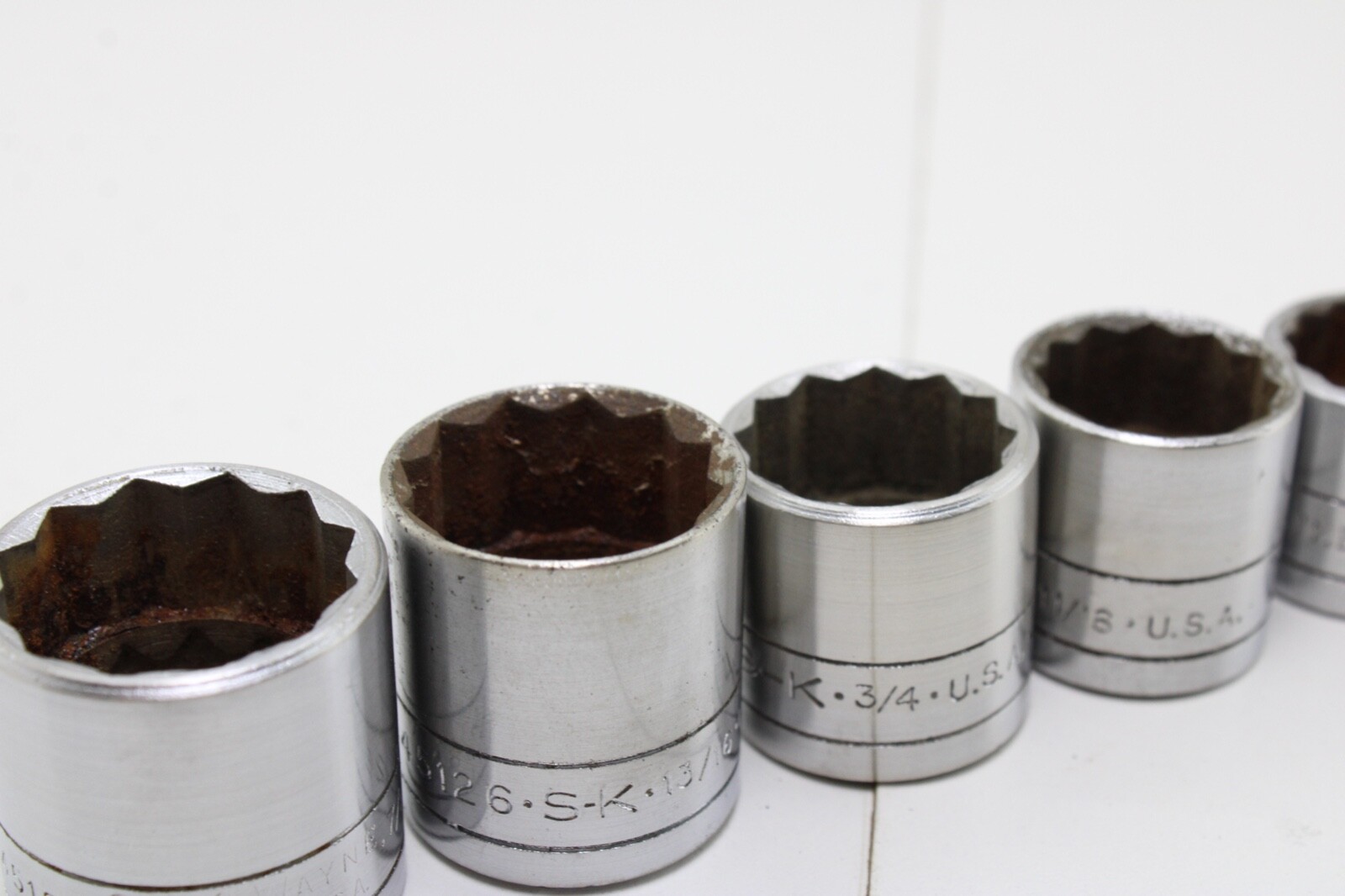 S-K Tools 45128-45112 7/8″-3/8″ 3/8″ Drive 9 Piece 12/6 Point Sockets Set USA