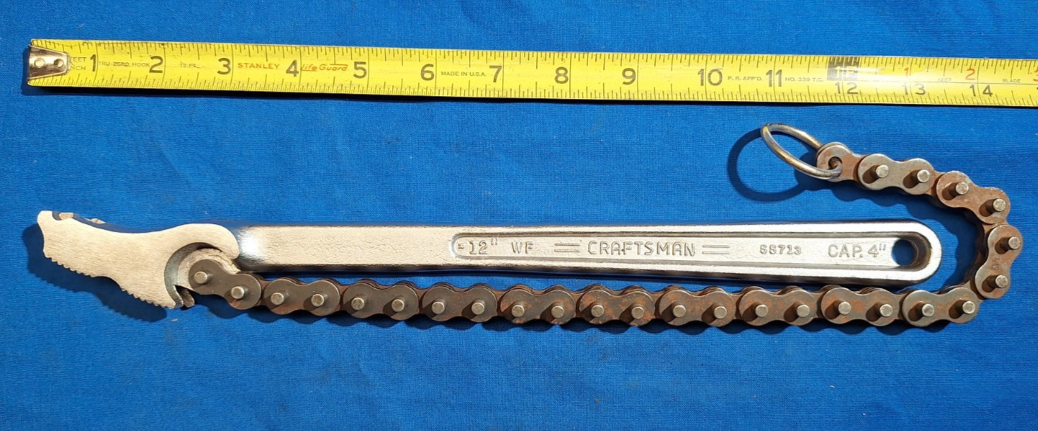 USA Craftsman 55713 12″ chain wrench WF series VG Cond