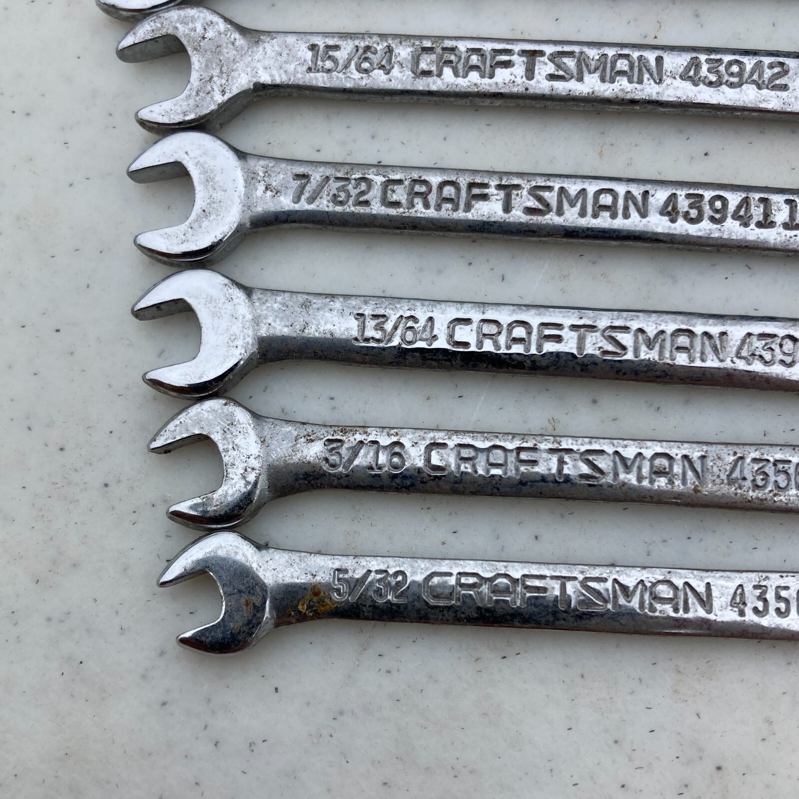 Craftsman SAE 8pc Ignition Wrench Set 13/64″ – 7/16″ 43941-43948 Vintage USA
