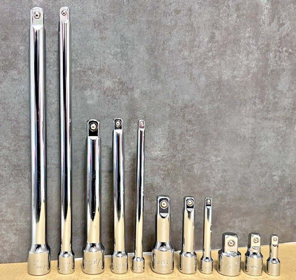 CRAFTSMAN TOOLS 11 PC 1/4 3/8 1/2 Drive RATCHET WRENCH SOCKET EXTENSION SET