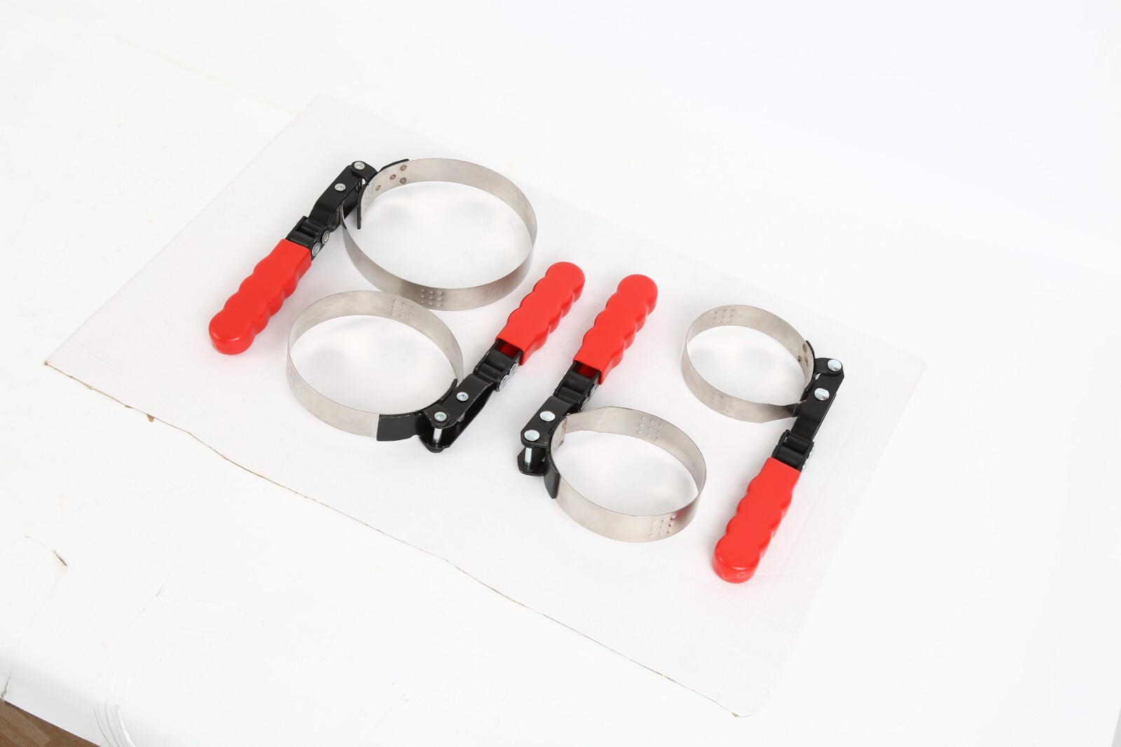4 Pieces Oil Filter Strap Wrench Set Adjustable Up to 2-3/4” to 5-1/4″ Diameter
