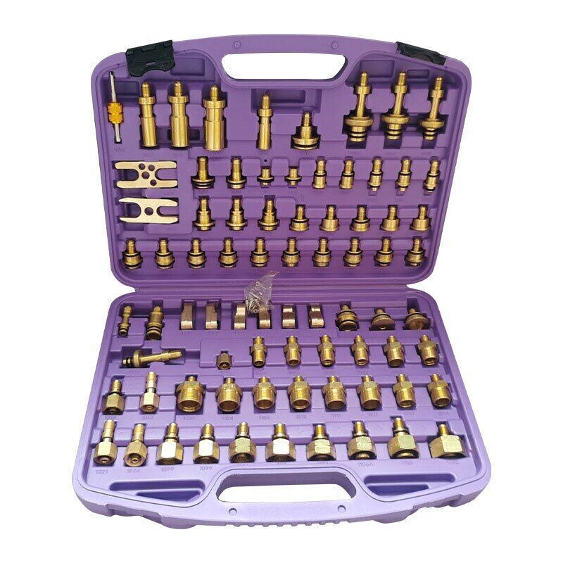 78pcs Auto A/c Air Conditioner Leak Detection Plug Pure Copper Repair Tools Set