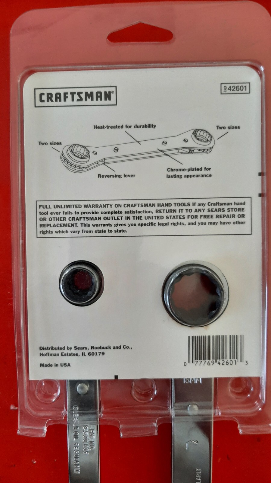 NOS Craftsman USA 4 in 1 One Metric Ratcheting Wrench Set 8 10 12 13 16-19 42601