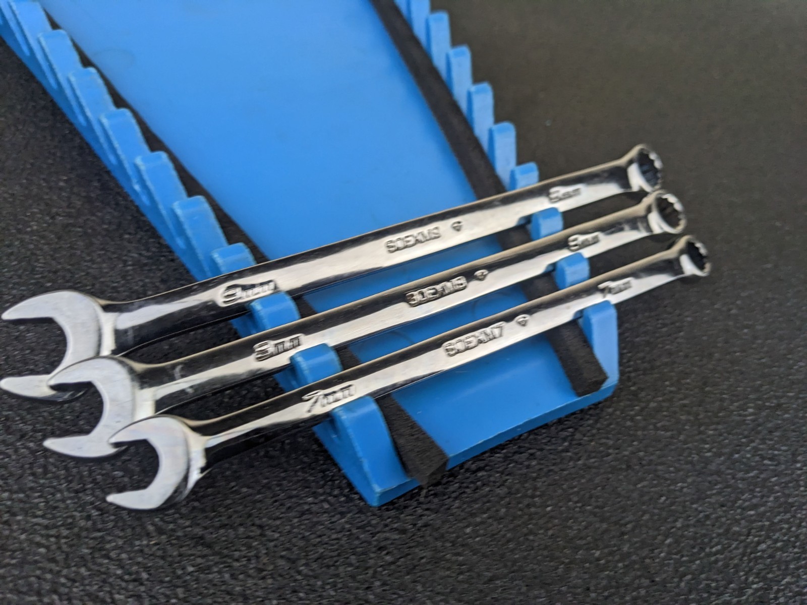 #bp094 Snap-on Tools USA 3pc Metric 7mm – 9mm Flank Drive PLUS Combo Wrench Set