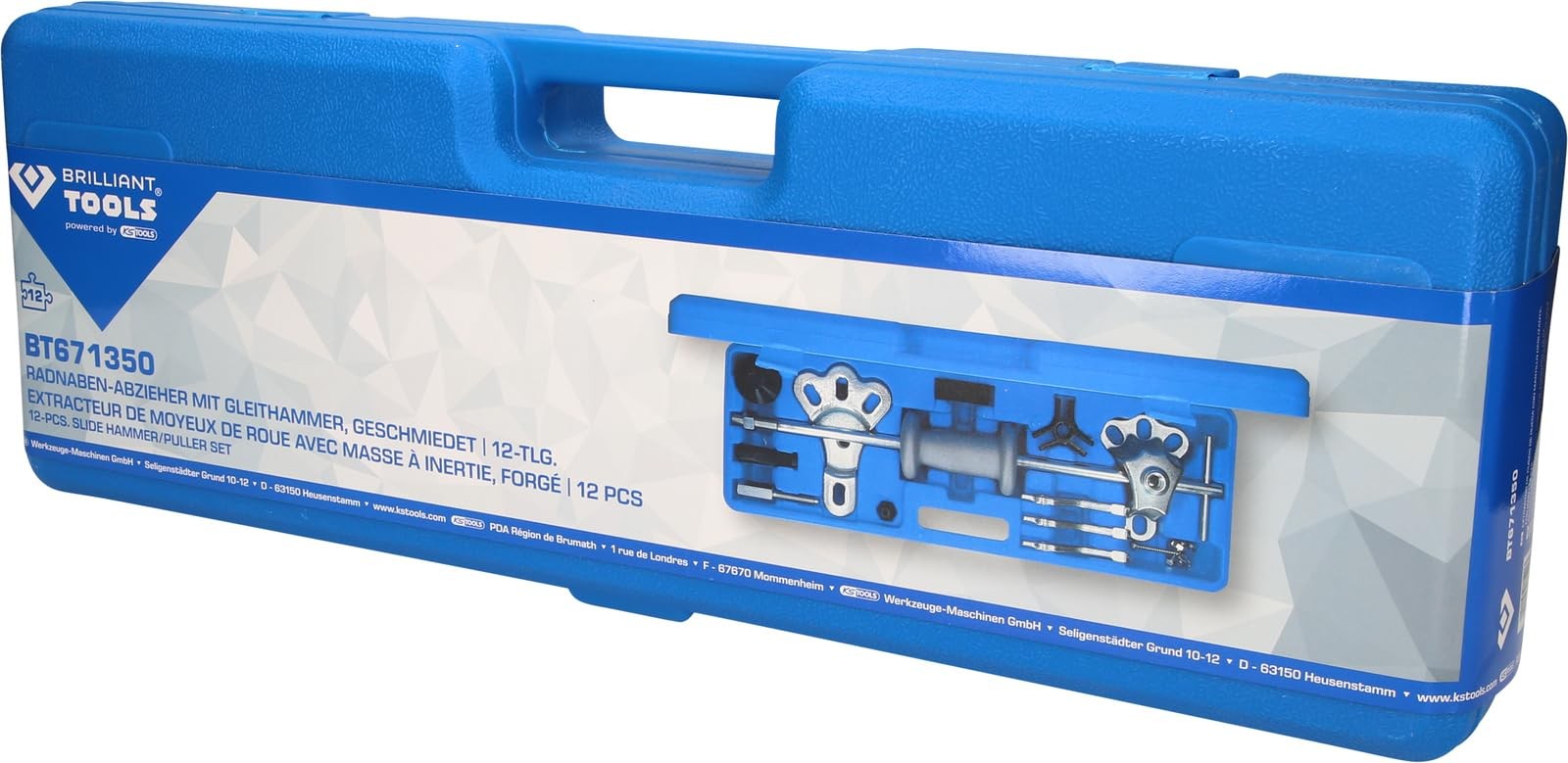 KS TOOLS wheel hub puller with slide hammer, forged, 16 pieces